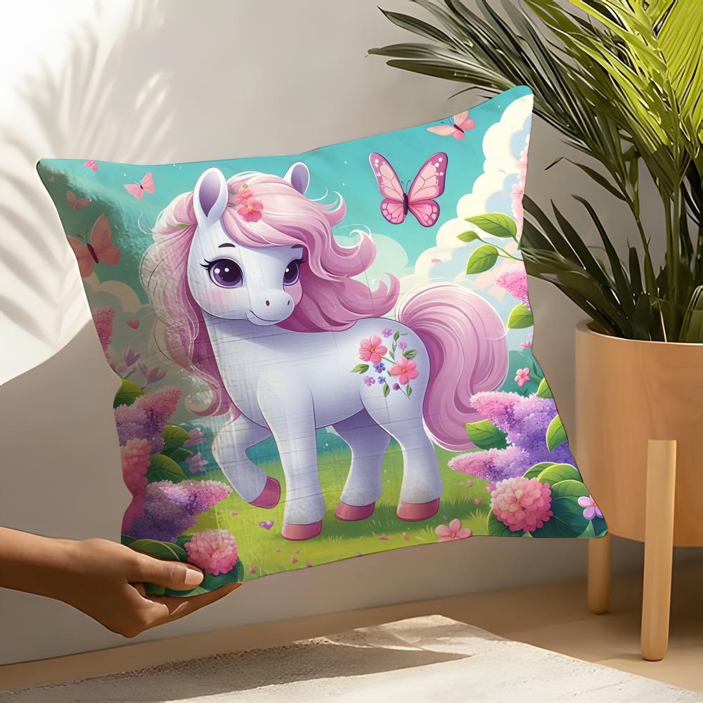 Cute Cartoon Unicorn Pillow Case Linen Cushion Covers For Decorative Sofa Home Pillows Case Car Chair Pillows Cases