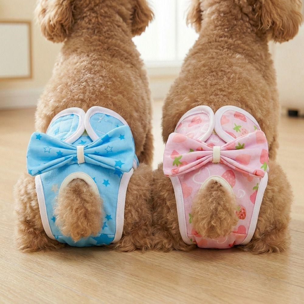 Cartoon Print Dog Diaper Washable Dog Sanitary Pants Puppy Underpants  for Dogs Puppy