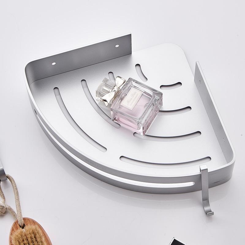 Badezimmerregal ohne Bohren, Wandmontage, Shampooflasche, Dusch-Eckregal, Toiletten-Aufbewahrungsregal, Aluminium, Badezimmer-/Küchenzubehör