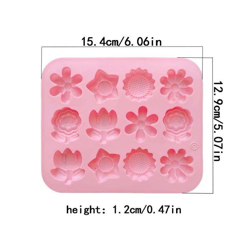 2pcs 12 consecutive 6 small flower 736 silicone mold jelly pudding cake baking chocolate ice baking mold