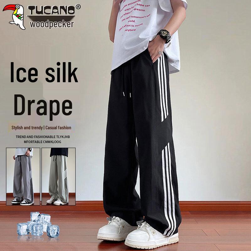 TUCANO Men s Summer Ice Silk Straight-Leg Casual Pants 4XL