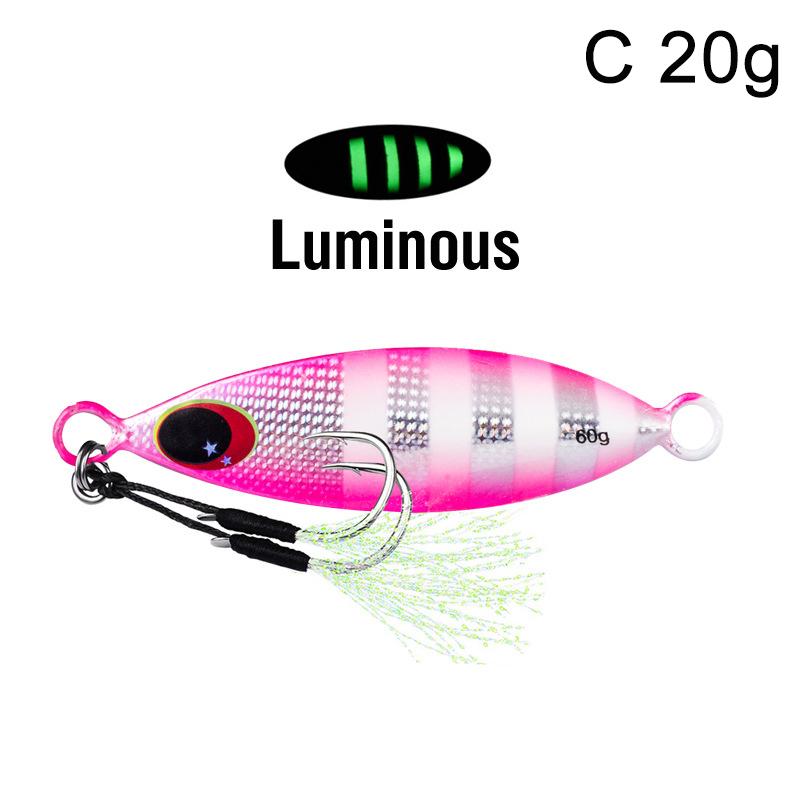 Metal Jig Spoon Lure 10G 20G Artificial Bait Shore Slow Jigging Hard Bass Fishing Tackle Fishing Artificial Bait