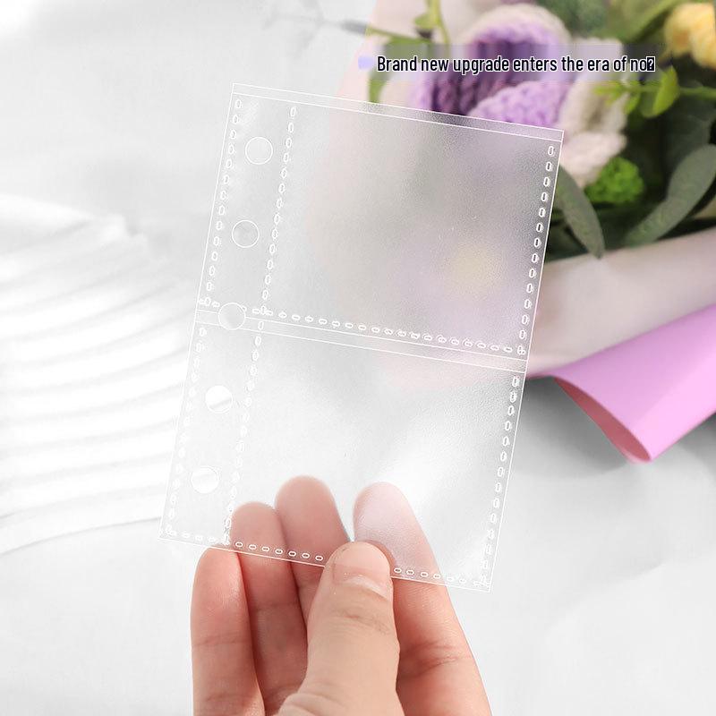 A8 Two-Pocket Card Album Pages: Frosted, Thick, Three-Layer 5-Hole Refills for Polaroid Photo Storage.