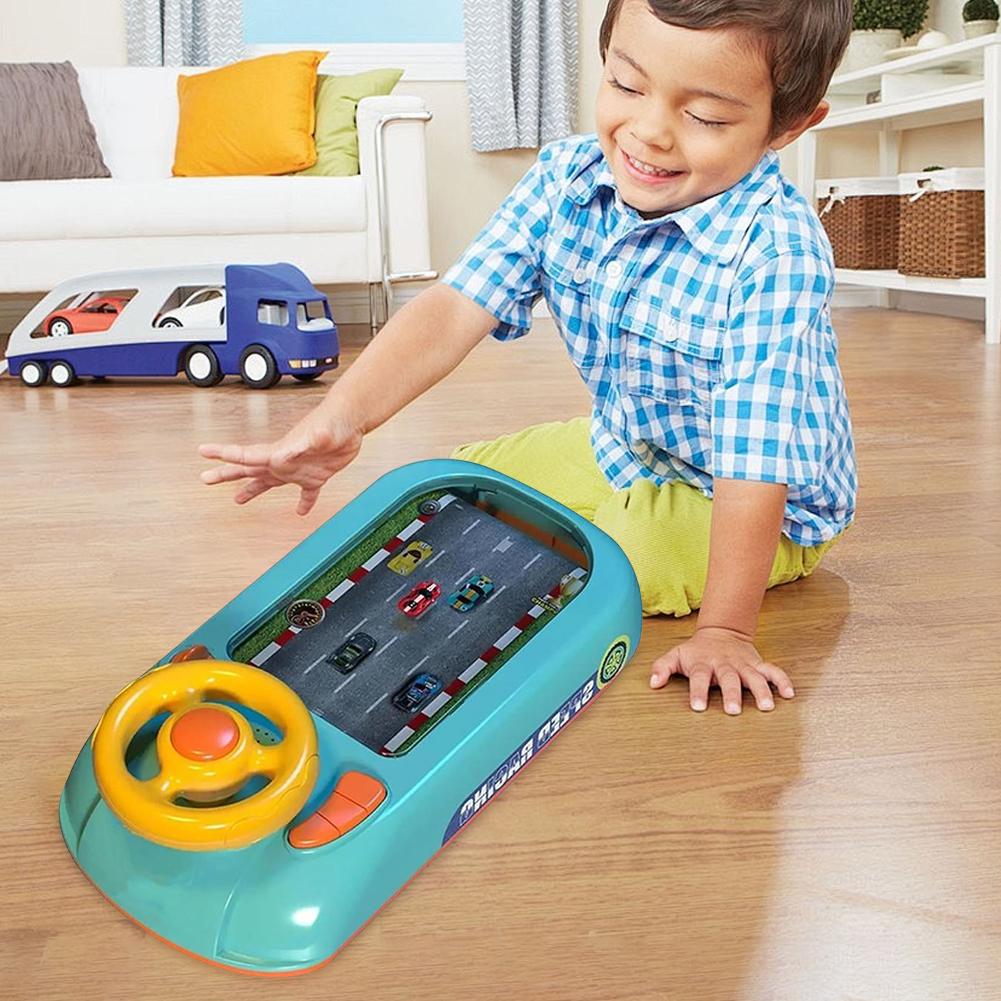 Steering Wheel Toys with Music and Vehicle Sound Effects Interactive Simulation Racing Toy Car Racing Adventure Toy for Boys 4-6