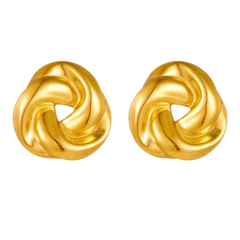 Simple Stud Earrings Fashion OL Light Luxury High-end Earrings Niche Personalized Metal Earrings Ins Style