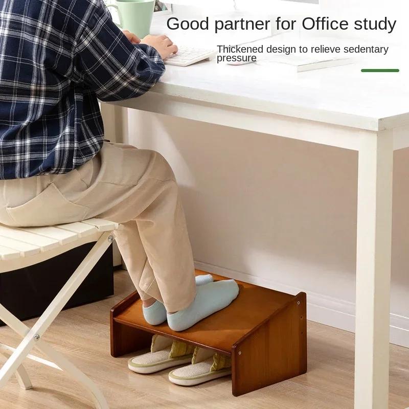 Reposapiés sencillo y moderno para escritorio de oficina, reposapiés para baño, inodoro, reposapiés de madera, taburete para el hogar, plataforma elevada debajo de la mesa