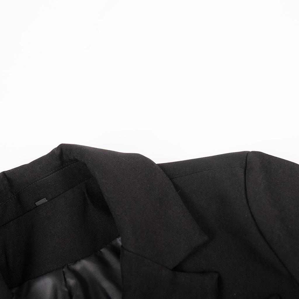 Krótki garnitur spódnicowy w stylu Y2K, europejski i amerykański: Blazer na proste ramiona + Super Mini Spódniczka Wiosna/Lato 2025