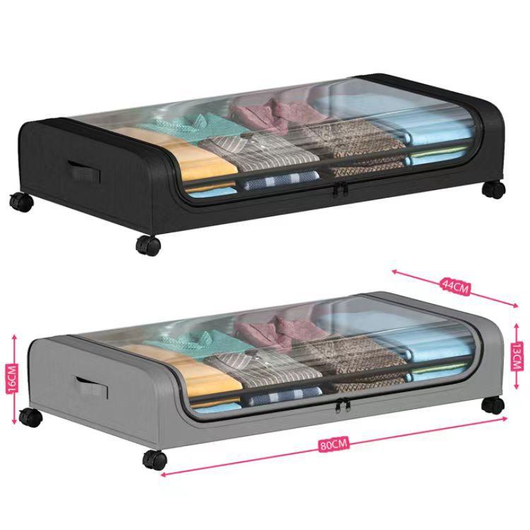 Under-bed Storage Box with Wheels Large-capacity Dust-proof Quilt Clothes Storage Bag Bedroom Sundries Storage Box Clothes and Shoes Storage Box