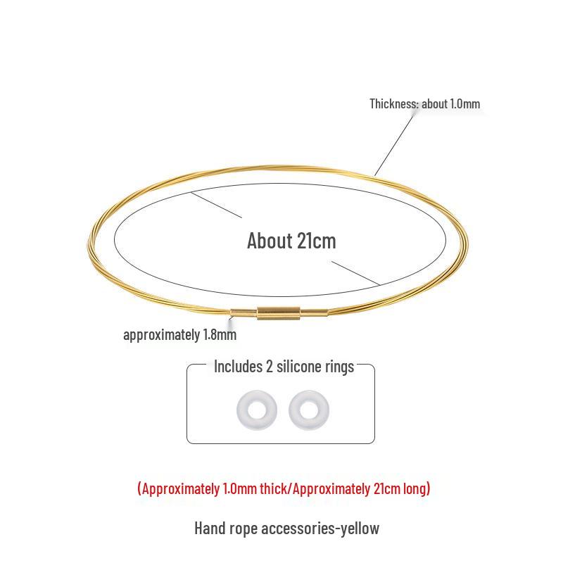 

Gold Steel Wire Bracelet with 3D Hard Gold Bead-Threading Rope for DIY Beading