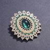 Emerald Oval Rhinestone Brooch - Luxurious Retro Palace Qipao Corsage Accessory