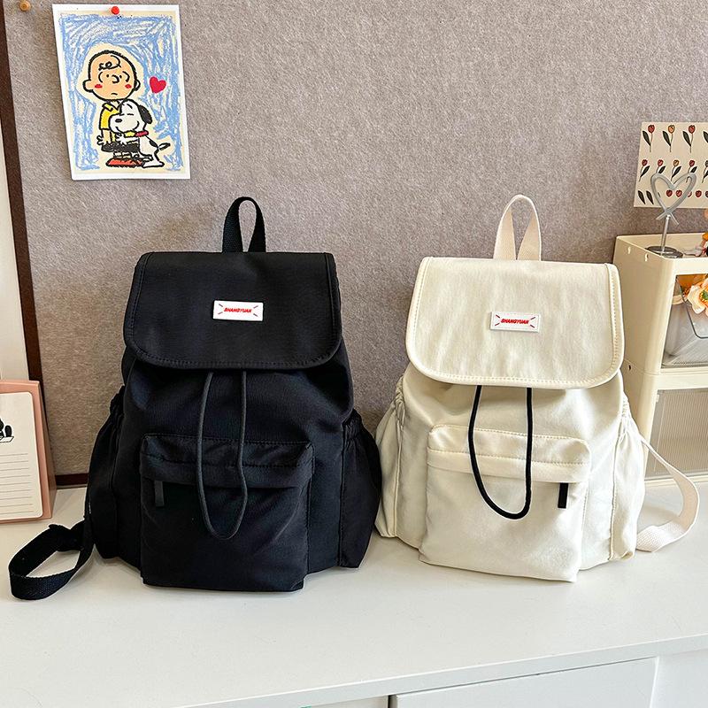 Schoolbag Schoolbag Female High School Backpack Female 1011 Winter New Fashion Letter Backpack Simple Large Capacity Travel Bag