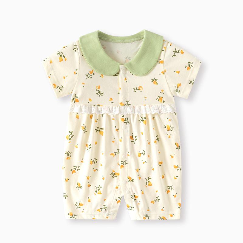 Voyex Zomer Rompertje met Korte Mouwen van Puur Katoen voor Baby's - Kinder Cartoon Kruip Bodysuit 59 cm