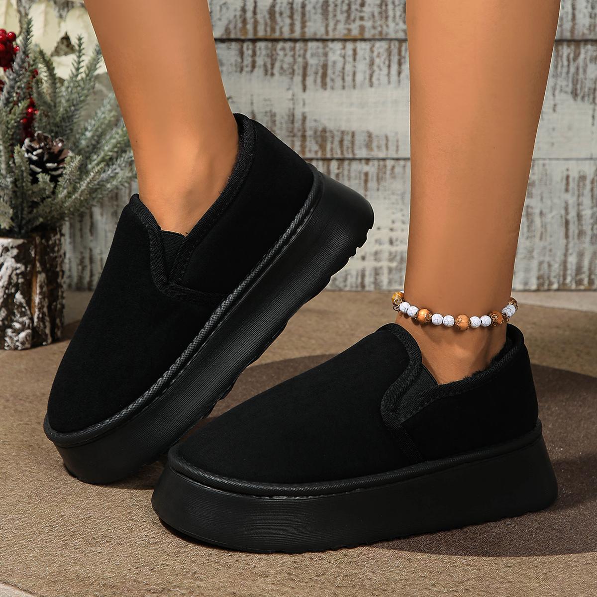 

Зимние Новые Винтажные Ботинки Женские Бытовые Противоскользящие Плюшевые Снежные Ботинки Женские Модные Толстая Подошва Уличные Ветрозащитные Теплые Ботинки 40 чёрный