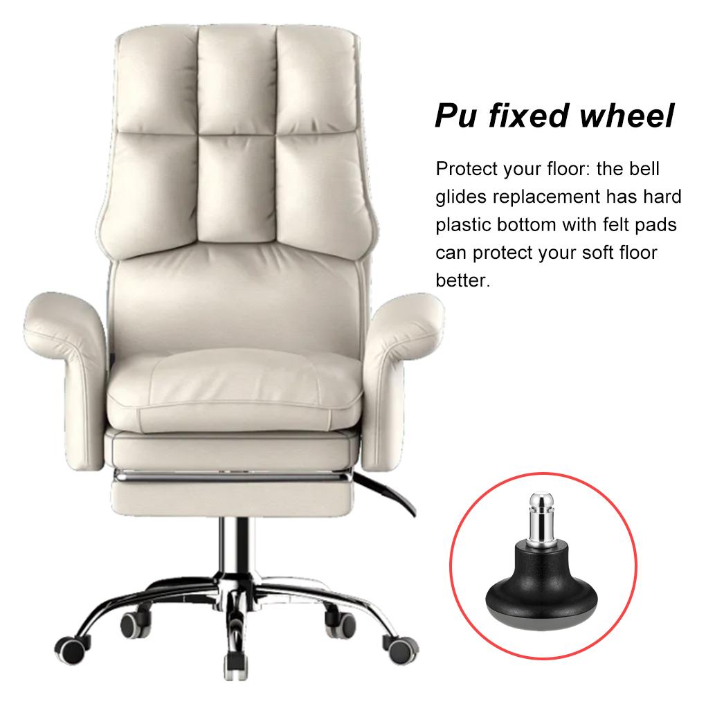 5 Pack Office Chair Wheels PU Practical Design Firm Bear More Weight Non-slip Protect Floor Fixed Wheel Replace Parts for Chairs