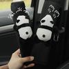 Panda Doll Car Seat Belt Shoulder Pads - Soft, Cute, Decorative Pair
