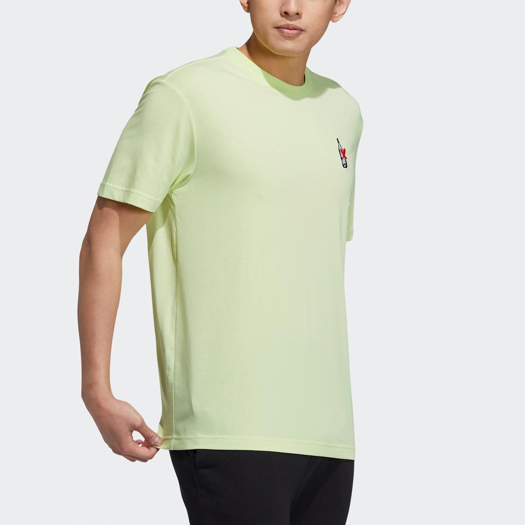 adidas neo M July Tee 2 Printing Sports Loose Round Neck Short Sleeve Yellow Men's HF0466