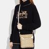 Coach Rowan 21 Classic Monogram Zip Closure Coated Canvas And Smooth Leather Document Bag Mini Women Shoulder Bag Light-Khaki CF340-IMDQC