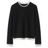 Women's 100% Cashmere Color Block Layered Knit Top - Autumn/Winter 2026 Collection