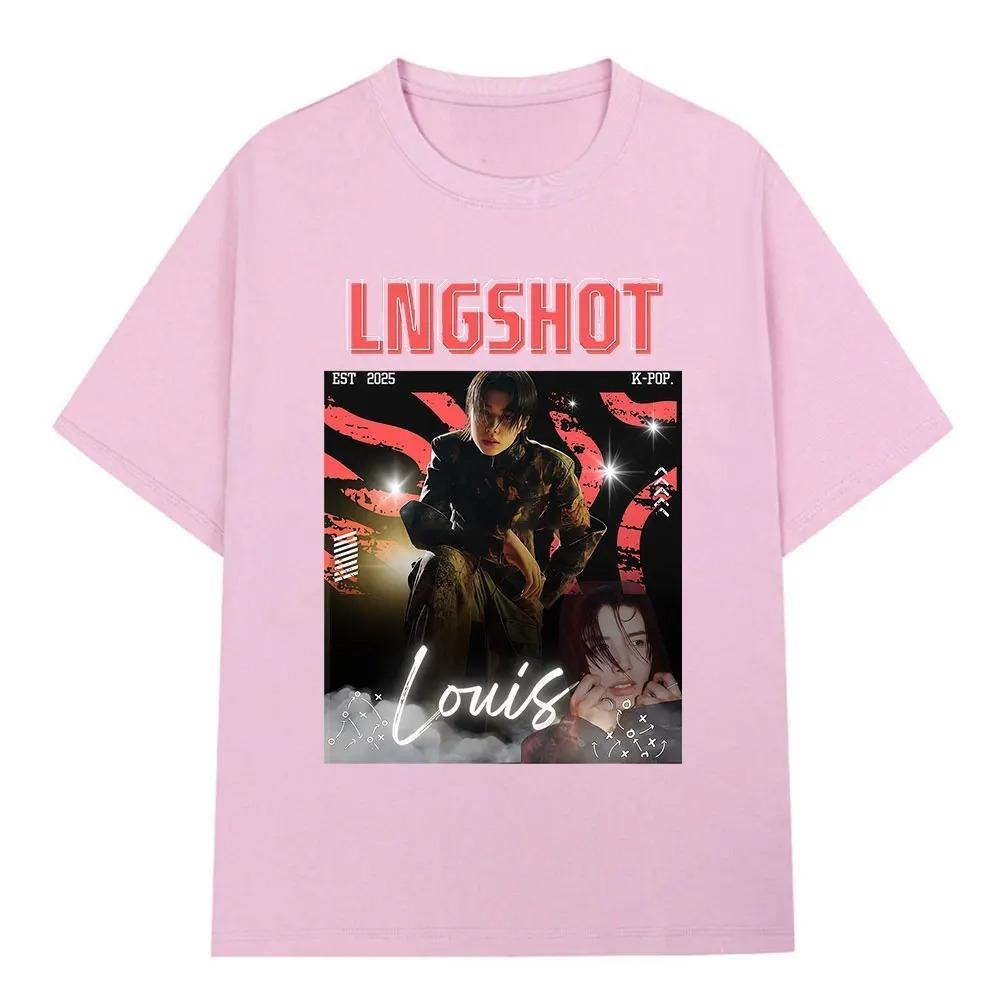 2026 Korean Kpop Hip Hop Group Lngshot LOUIS Graphic T Shirt Men Women Clothing Fashion Oversized Short Sleeve Cotton Casual T-shirts