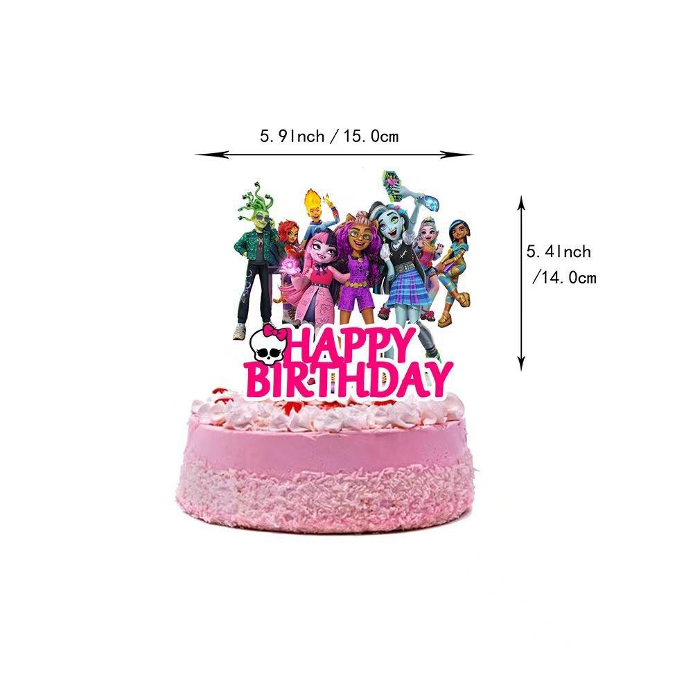 30 ks párty doplňků Monster High včetně banneru, ozdob na dorty, balónků