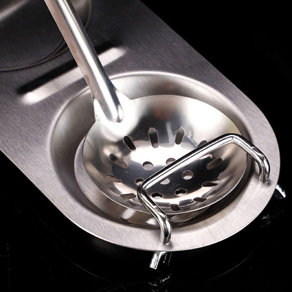 Stainless Steel Colander Storage Rack Double Hole Spoon Rest Serving Spoon Rack  Tableware