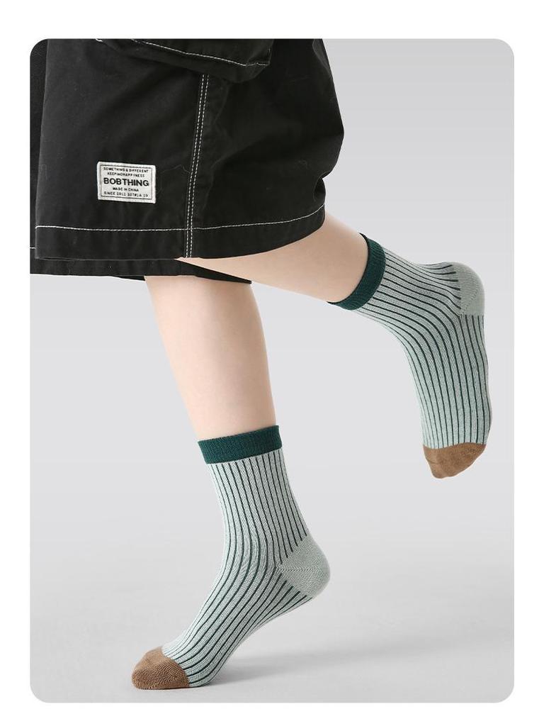 2025 Autumn/Winter Kids' Color Block Dog Socks - Cotton, Odor-Resistant, Versatile Sports Socks for Boys