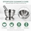Stainless Steel Mortar And Pestle Set Silver Garlic Grinder Bowl  Spice Preparation