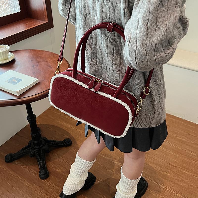 Bowling Underarm Bag 2025 New Fashion Trend Large Capacity Contrasting Color Handbag Shoulder Bag Women's Bag