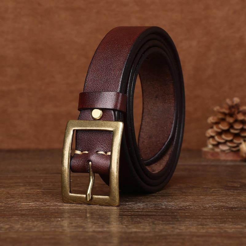 Light Luxury Belt Women's Leather First Layer Retro Fashion Jeans Belt