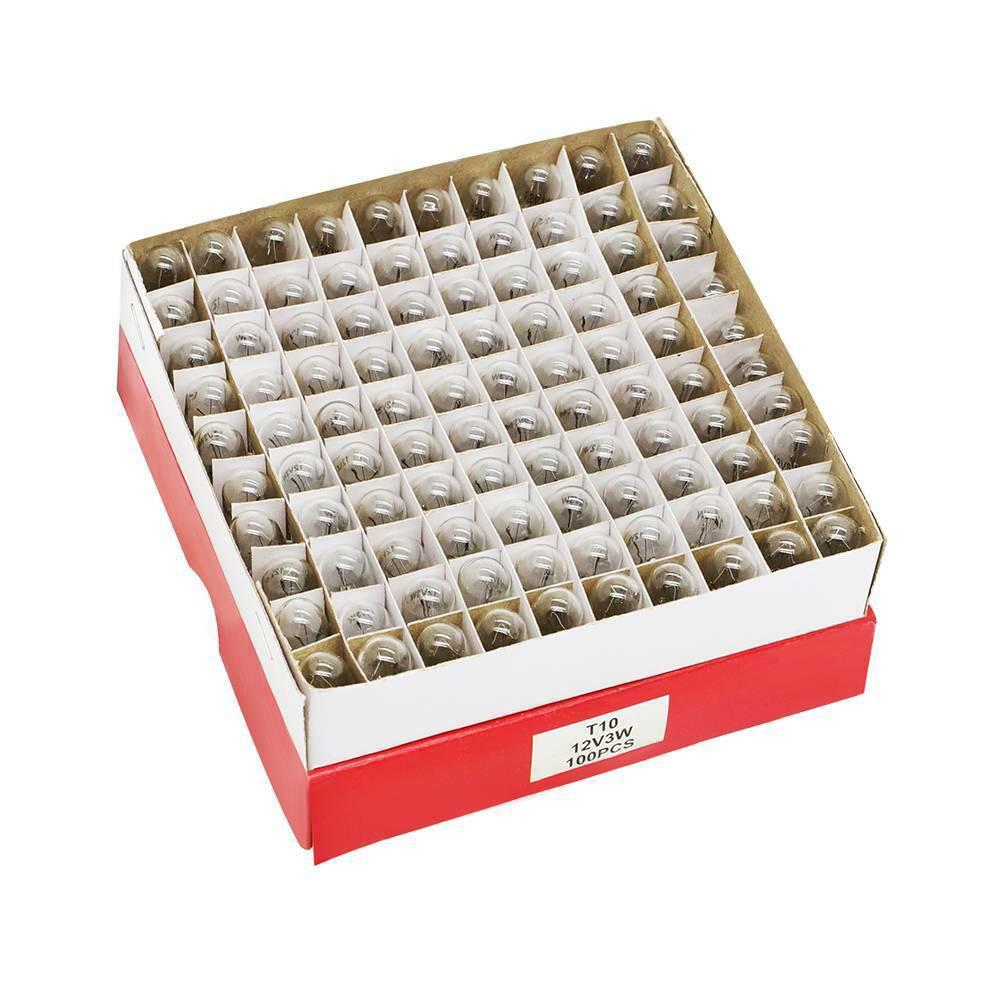 A Box Of 100 Light Bulbs 194 T10 Incandescent Bulbs Interior Dome High Mount Stop Directional Signal 657 912 1250 Bulbs 7