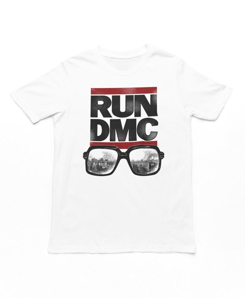 Очки Run DMC Мужская футболка Музыка Классический Хип-хоп Рэп Группа Band Tee Новая Белая Унисекс Футболка S