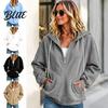 Lightweight Breathable Jacket Women’s Quarter Zip Hoodie Oversized Loose Fit Long Sleeve Sweatshirt with Hoody Drawstring Hood Kangaroo Pockets,