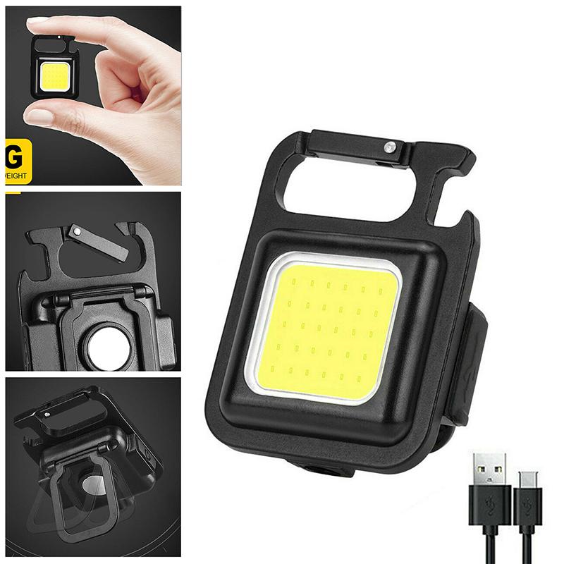 Small LED COB Light Corkscrew Mini LED Flashlight Work Light Rechargeable Flashlight for Outdoor Camping Supplies