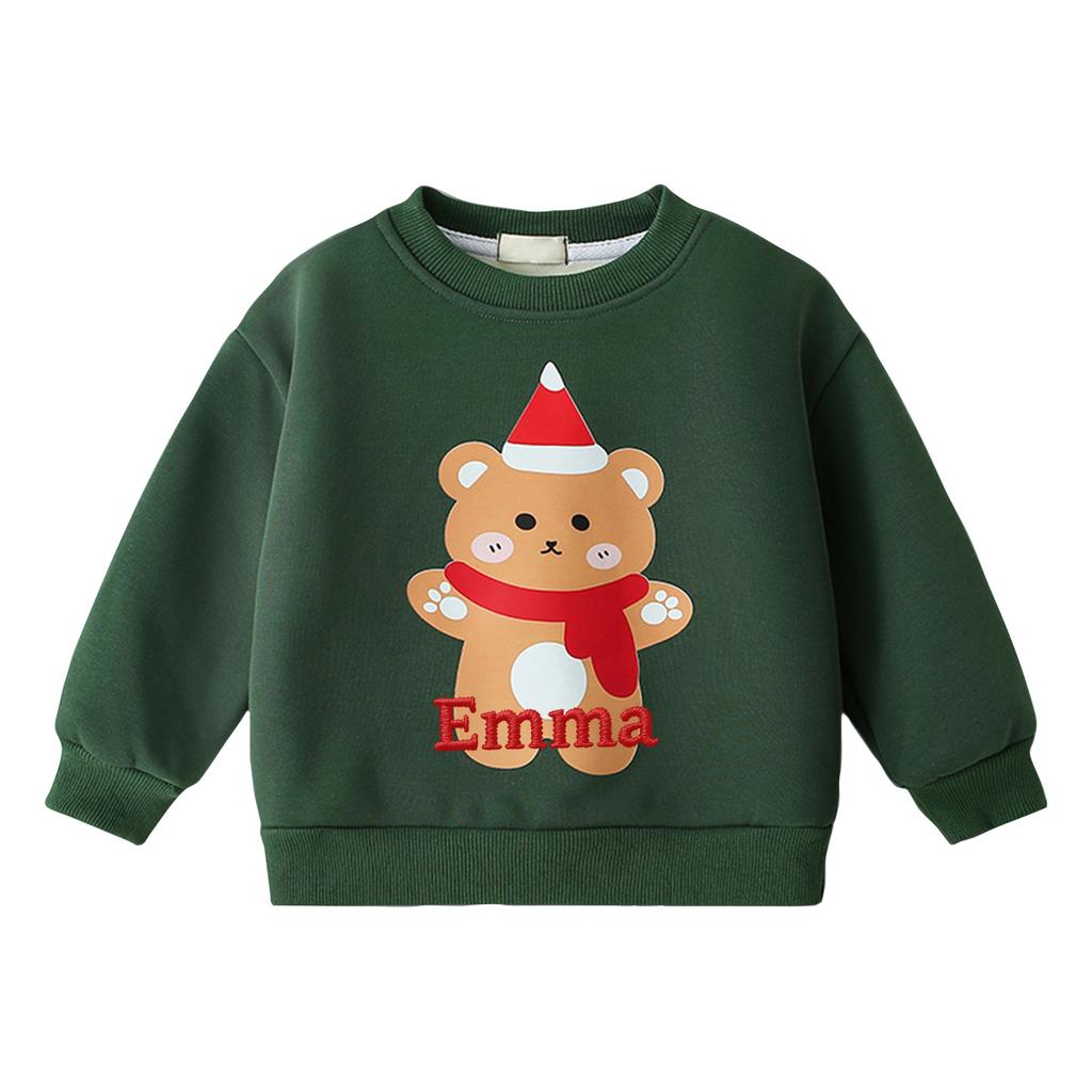 Gepersonaliseerde Geborduurde Naam Kinderkerst-Sweatshirts Voor de Winter