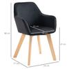 Dining Chairs, Set of 2, Modern Design, Velvet Look, Rubberwood, 54x57x80 cm, Black