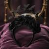 Photo Shoot Hairpiece Halloween Black Bat Headband for Women, Gothic Rose Boo Ghost Theme Party Headwear Hair Accessories Festive, Costume Accessory