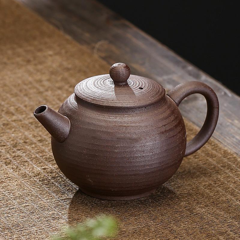 Stoneware pot side handle teapot ceramic single household Chinese style tea making pot single pot anti-scalding