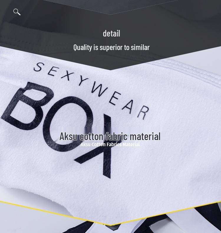 Men's Summer Cotton Sport Thong - Low-Waist, Hip-Lifting, Letter Design