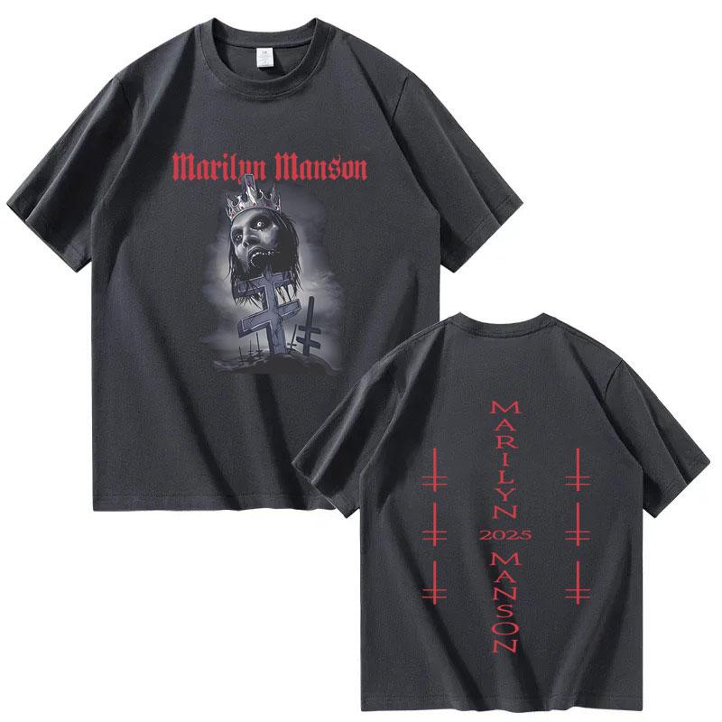 Marilyn Unisexson Harajuku Graphic 2025 Tour Hiphop Pop Fashion Trend Summer Print Pure Cotton 100 Loose Casual Tshirt