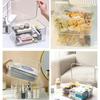 2PCS Acrylic Storage Boxes with Flip-Top Lid Transparent Container Home Organizer Space-Saving Storage for Bathroom Desk Bedroom
