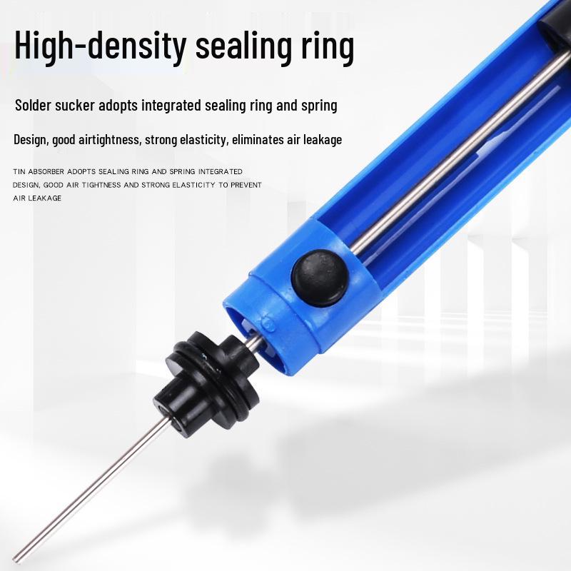Compact Aluminum Solder Sucker with Non-slip Grip - Manual Desoldering Tool for Easy Solder Removal
