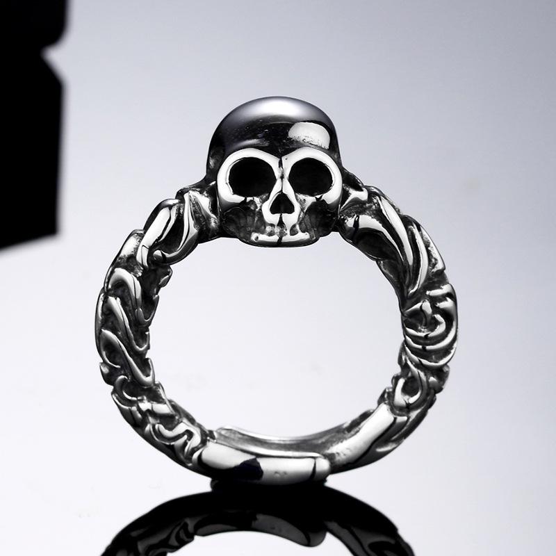 Crow New European  American Titanium Steel Skull Ring WJ-107 Size 7