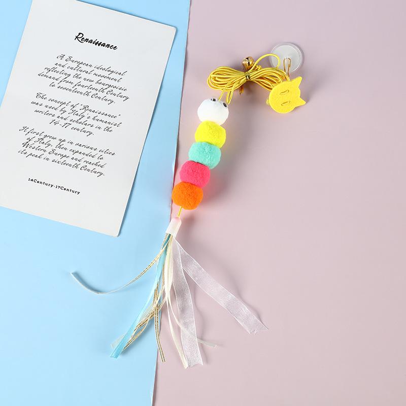 Cat Door Teaser: Bite-Resistant Elastic Rope with Sounding Mouse & Feather