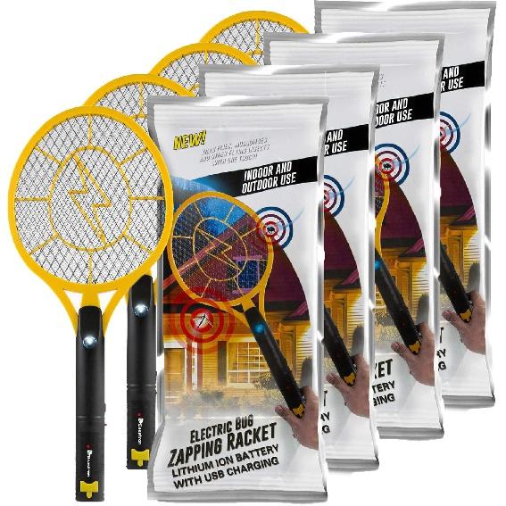 

Beastron Bug Zapper Racket электрическая перезаряжаемая убийца, 4 шт., большой размер, желтый
