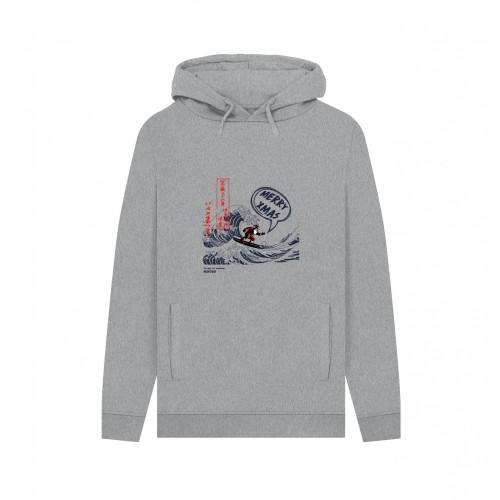 Apoh Unisex Adult Santa Great Wave Merry Xmas Hokusai Hoodie