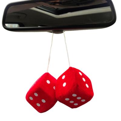 Car Room Mirror Dice Car Stylish Retro Interior Customization Decoration, Hanging, Accessories, (Red)