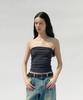 Kueoumeon Shirred Tube Top (Dark Navy)