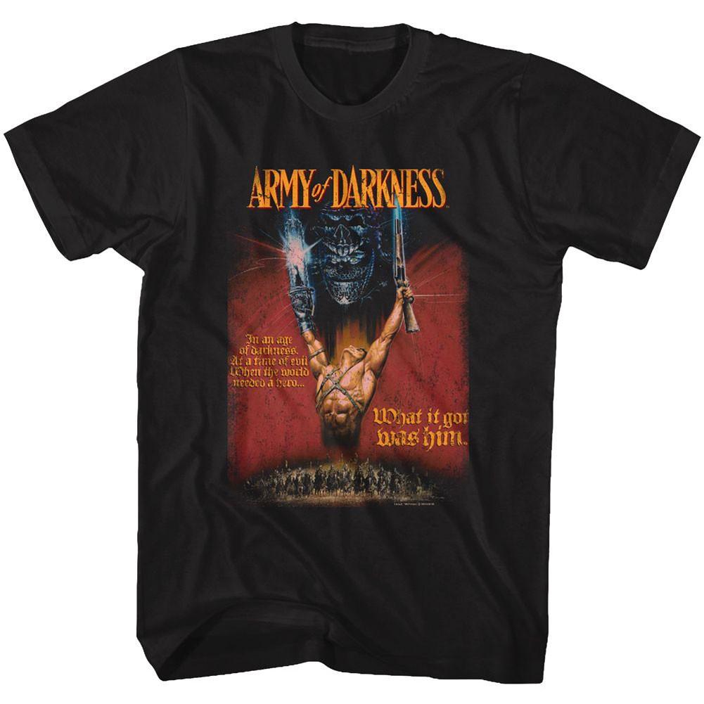 Men s Army Of Darkness Aod Poster T-shirt Medium Black 2XL