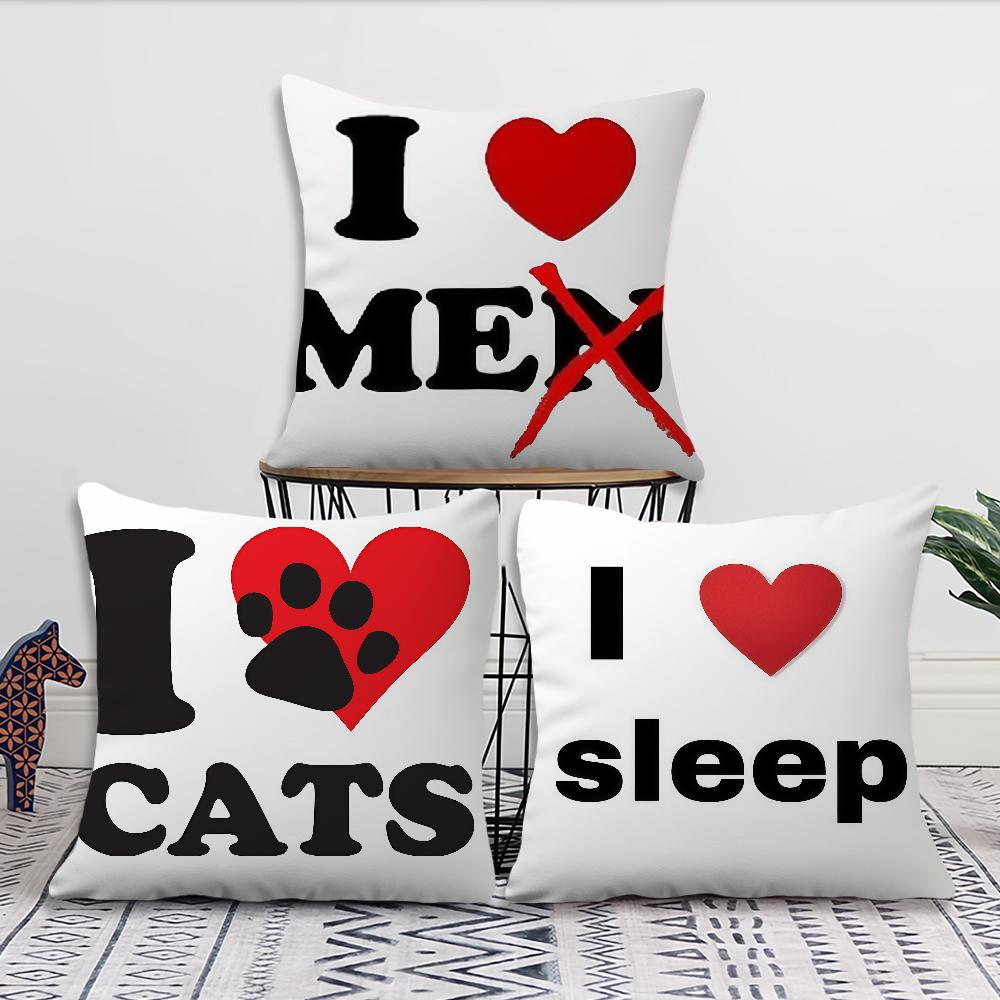 Funny Pin I Love Me EMO Boys Music cushion cover Pillow Cover Decoration Room Home Sofa living Office Car Nordic Simplicity