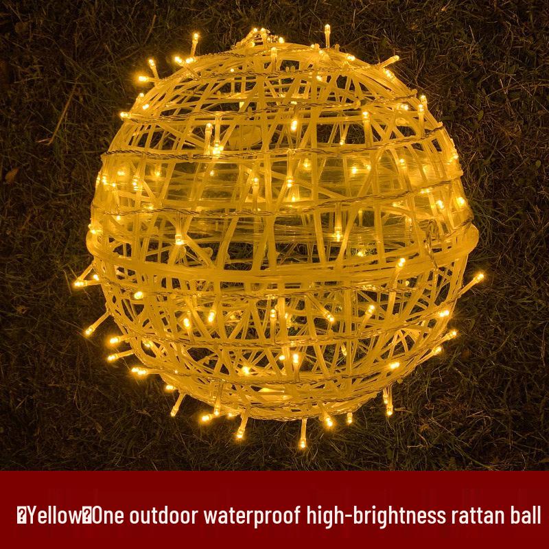 LED Rattan Ball Lights: Outdoor Rainproof Hanging String Lights for Trees